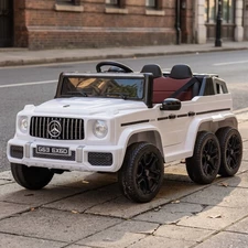 Детский электромобиль M 6344EBLR-1 Mercedes белый с шестью колесами